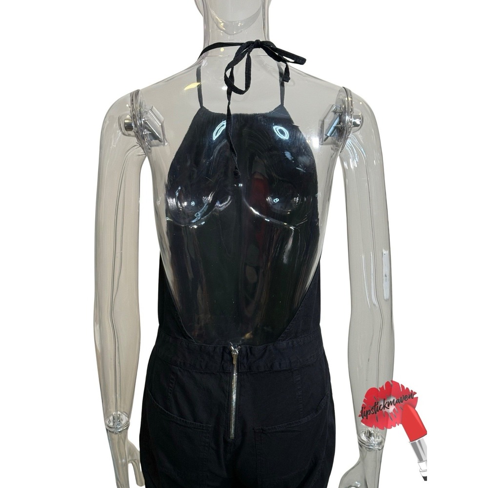 3x1 NYC Jumpsuit Small Black Halter Open Back Minimal Boho Y2K Denim - Picture 7 of 16